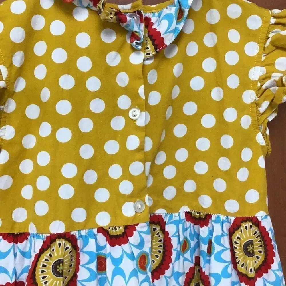 Super cute little girls, dress, polkadot and floral print size 6 by Sage & Lilly